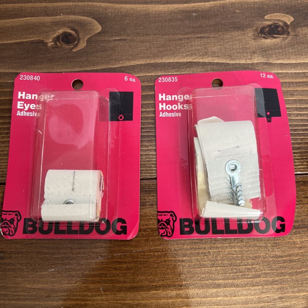 Bulldog Adhesive Hanger Eyes And Hooks 230840 & 230835 Vintage Lot Of 2